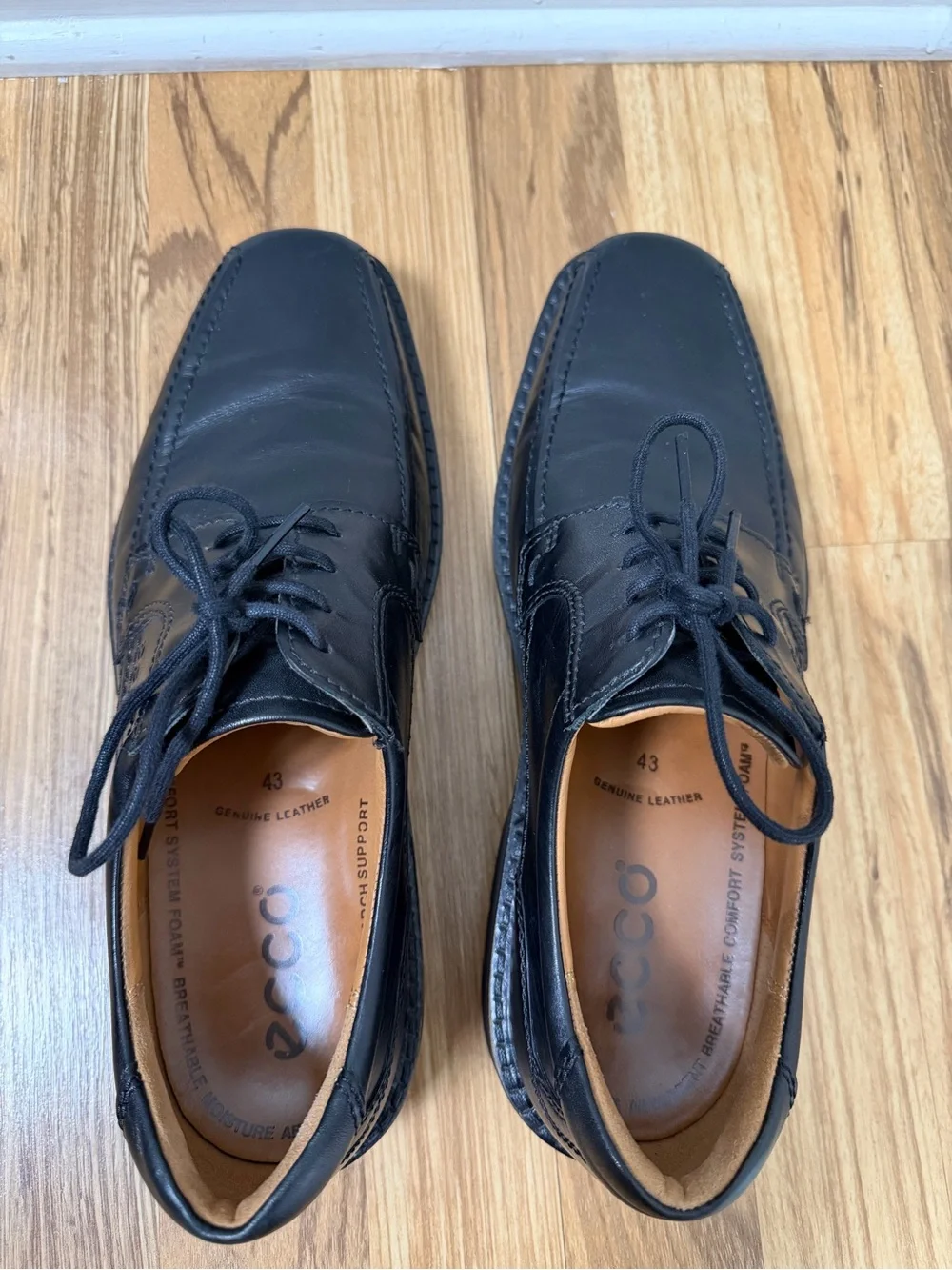 ECCO Men's 600254 Seattle Black Leather Bicycle-Toe Oxford Shoes EU 43 US 9.5-10